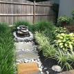 Water feature in a garden
